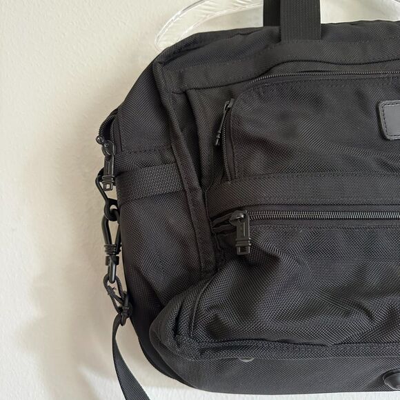 TUMI Black Nylon Bag Messenger Briefcase Laptop Travel Satchel Business - Picture 2 of 11